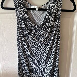 Max Studio Black and White Geometric Tank Top